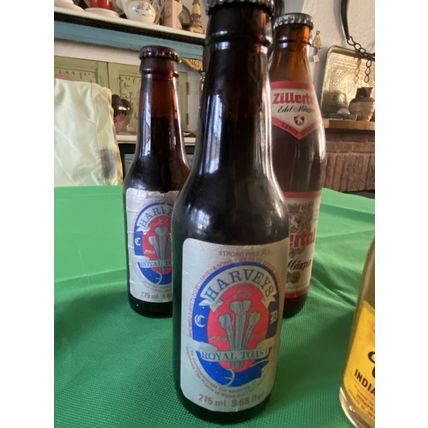 5 COLLECTABLE BREWERIANA BOTTLED BEERS AND TONIC WATER