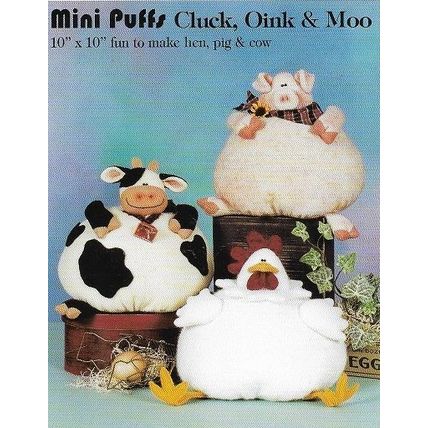 Cotton Ginnys #M099 Mini Puffs Cluck Oink Chicken Pig Cow Instructions & Pattern
