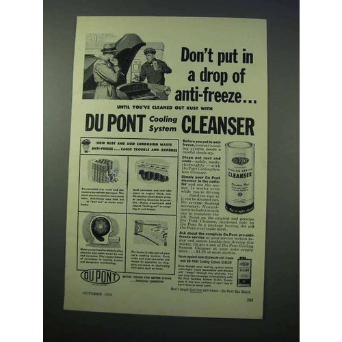 1953 Du Pont Cooling System Cleanser Ad - Anti-Freeze