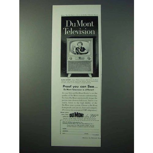 1953 Du Mont Beverly Television Ad - Proof You Can See