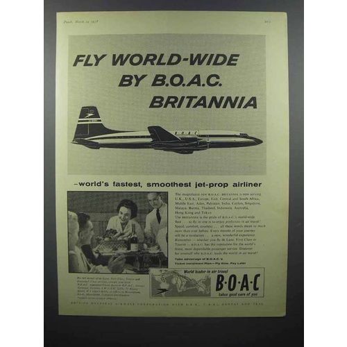 1958 BOAC Airways Ad - Fly World-Wide by Britannia