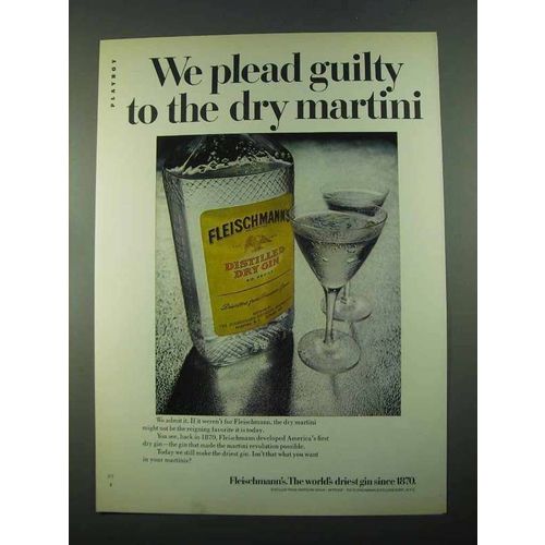 1969 Fleischmann's Gin Ad - We Plead Guilty