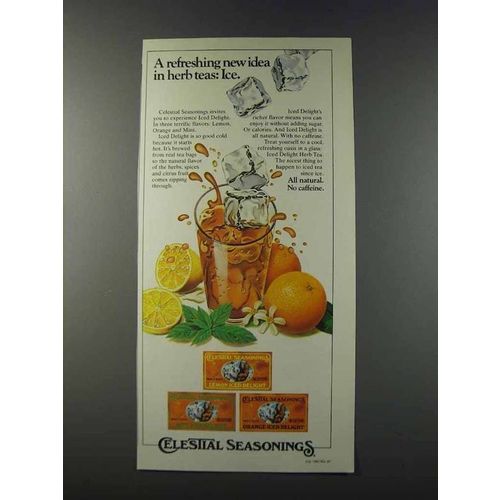 1981 Celestial Seasonings Iced Delight Herb Tea Ad - New Idea