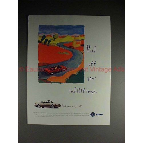 1995 Saab 900 Convertible Ad - Peel off Inhibitions!