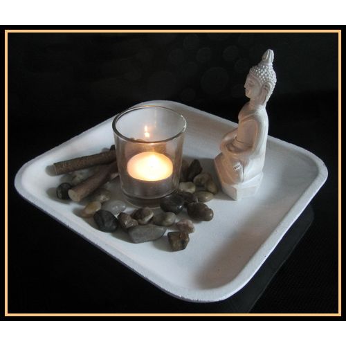 Buddha Figur,Teelicht-Set, Feng Shui,Schale 21cm