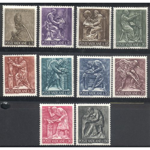 Vatican City 1966 - SG467/476 - Sculptures set x 10 - MNH