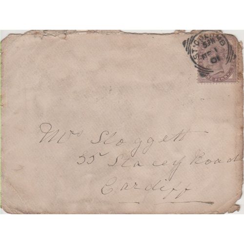 GB 1901 cover St Columb to Cardiff see others