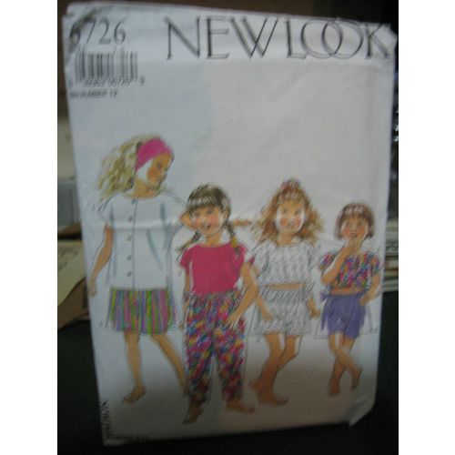 New Look 6726 Girl's Tops, Pants & Shorts Pattern - Size 3-8