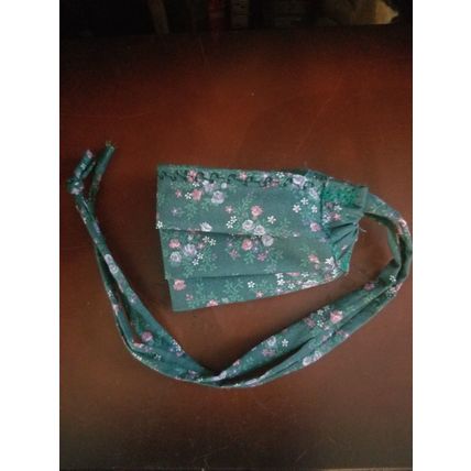 Adult Face Masks - Floral on Green - Filter Pocket - Roomy - Breathable