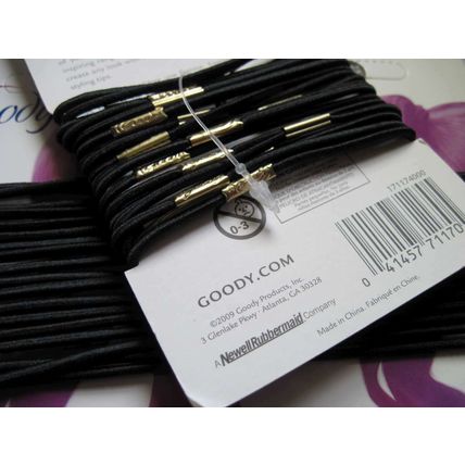 18 Thin Black Goody Classics Nona Ponytailer Hair Bands With Metal Elastics Aged