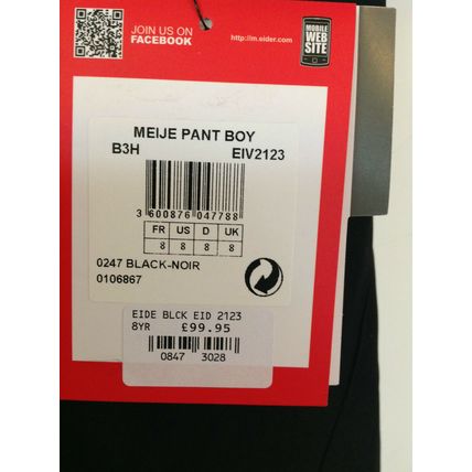 EIDER MEIJE BOYS WATERPROOF SKI TROUSERS PANTS 8YR RET £99.95 BNWT