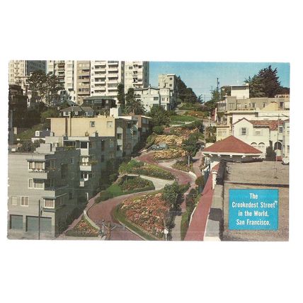 LOMBARD STREET, SAN FRANCISCO .unused postcard =