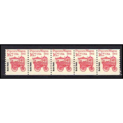 2261 16.7c Popcorn Wagon Fine MNH Dry Gum PNC 1/5 X3373