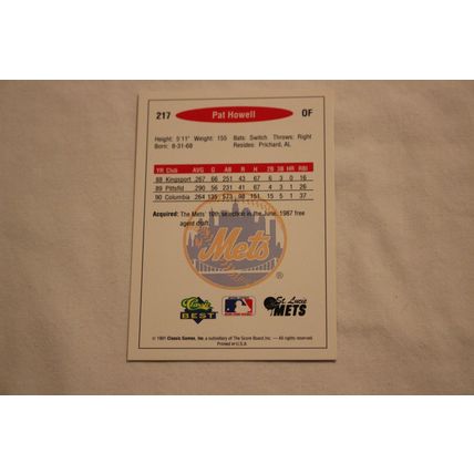 Pat Howell 1991 Classic Best NO. 217