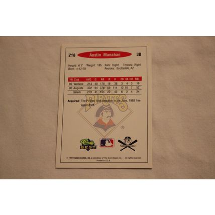 Austin Manahan 1991 Classic Best NO. 218