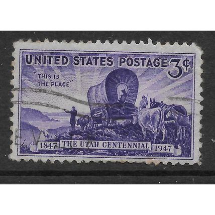 USA 1947 CENTENARY OF UTAH PIONEER CARAVAN 3c VIOLET SG 947 FINE USED