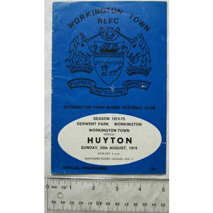 1974 programme Workington Town v. Huyton