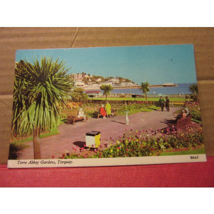 TORRE ABBEY GARDENS, TORQUAY, DEVON used postcard by Harvey Barton 1968 pm =