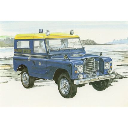 88 Inch Hard Top Military LandRover Vehicle Painting Postcard