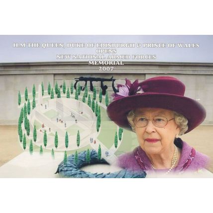 New National Armed Forces Military Memorial Opening By Queen Postcard