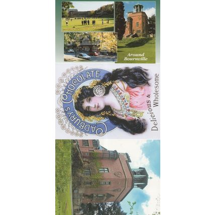 Cadburys Chocolate Bourneville Birmingham 3x Postcard s