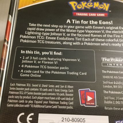 NEW Sealed Pokemon Vaporeon V Forces Tin