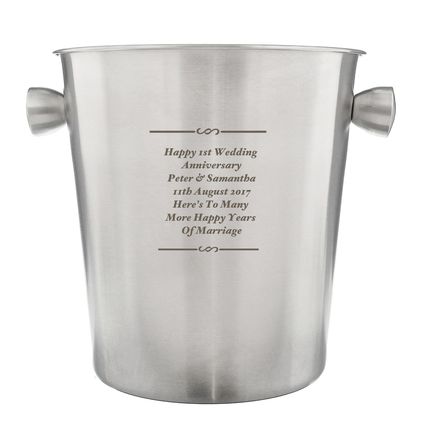 Ice Bucket Any text Stainless Steel personalised couples mum anniversary
