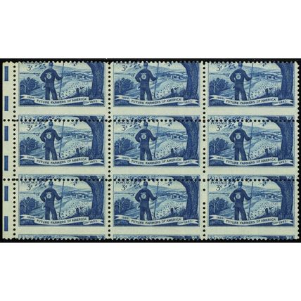 1024, Mint NH 3¢ Misperforation Error Block of 9 Stamps - Stuart Katz