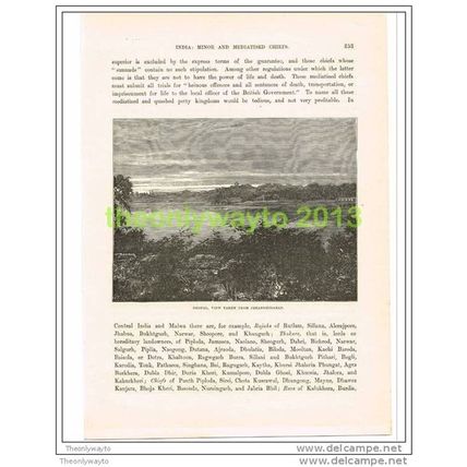 BHOPAL, VIEW FROM JEHANGHIRABAD, INDIA, Book Illustration c1890