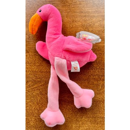 Pinky the Flamingo 10" Beanie Baby Stuffed Animal Toy TY Retired Rare