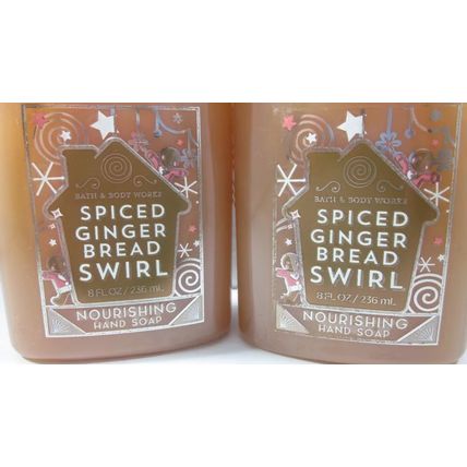 2 Bath & Body Works Hand Soap 8 oz Nourishing Spiced Ginger Bread Swirl