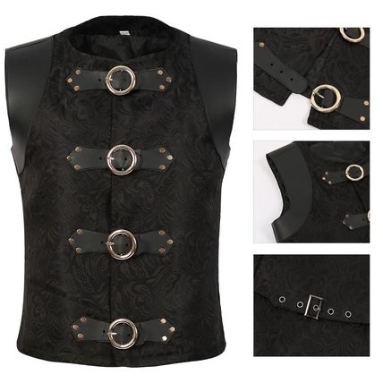 Waistcoat Mens Brocade Tailored Formal Gothic Steampunk Victorian Cosplay