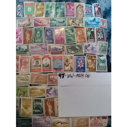 97 Spain Stamps ALL DIFFERENT! WW Foreign Lot Unused Mint MNH OG Lowest Price!!!
