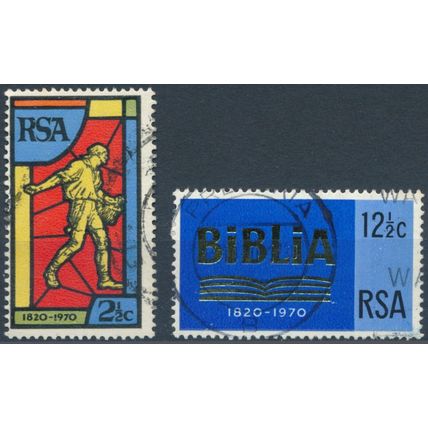 150ᵗʰ Anniv of Bible Society - South Africa 1970 - F H - SG 301/2 (H)