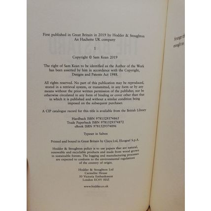 The Bastard Brigade - Sam Kean - UK 1st Printing - Hardback - 2019