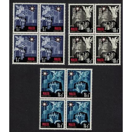 Malta Christmas 3v Blocks pf 4 1970 MNH SG#444-446 Sc#B4-B6