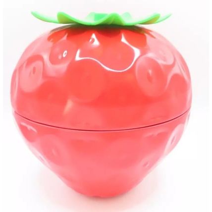 Strawberry Shaped Ornament/Storage Red & Green 15 CM Gift Plastic Mothers Day