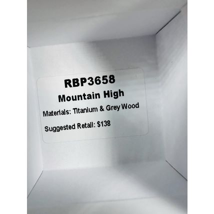 NIB Bomb Party Sz13 Revealed BP Ring RBP3658 Mountain High Titanium & Grey Wood