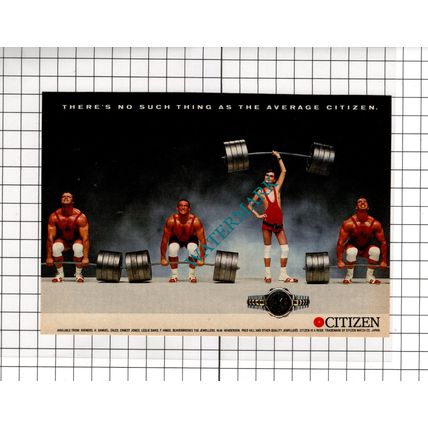 Citizen Watch Small ADVERT Strongman - 1988 Cutting