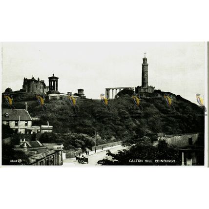 Calton Hill, Edinburgh, Scotland, 38169 Valentine's Bromotone Postcard, 1931