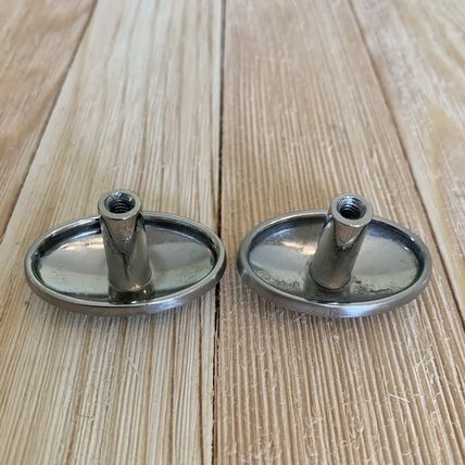 Set of 2 Satin Nickel Oval Shell Knob Cabinet Pulls Flower Drawer Knobs Hardware