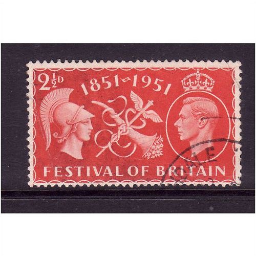 GREAT BRITAIN 1951 SG513 2 1/2d SCARLET FESTIVAL OF BRITAIN FINE USED #2