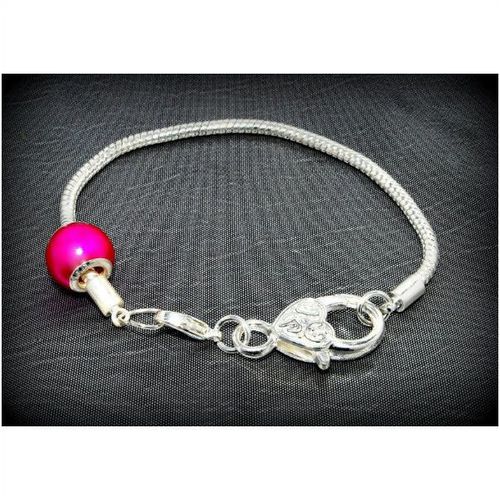 Large Lobster Clasp Silver Plated Bracelet Bangle European Bead Jewellery 895