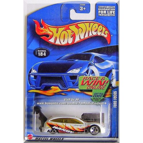 Hot Wheels - Ford Focus: Collector #184 (2002) *White Edition / Race & Win Card*