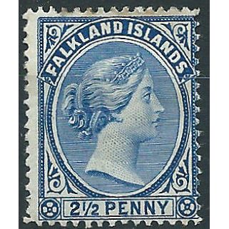 Falkland Islands 1894 SG29 2 1/2d Prussian Blue Mounted Mint....