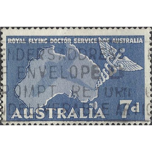 AUSTRALIA, AIR, Royal Flying Doctor Service, blue 1957, 7d