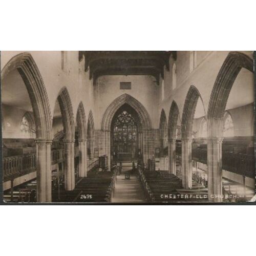 Chesterfield, Derbyshire - Church - real photo postcard by R Sneath c,1920s