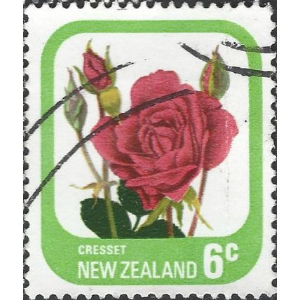 NEW ZEALAND, FLOWER, Cresset rose, green 1975, 6c, #3
