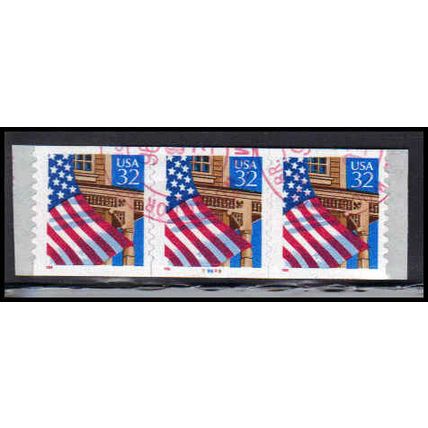 Used 2915A 32c U.S. Flag Over Porch Fine PNC 89899/3 10x10 PA3547
