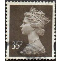 1993-2011 Machin 35p Sepia. Two Bands (Photo - De La Rue) Fine Used